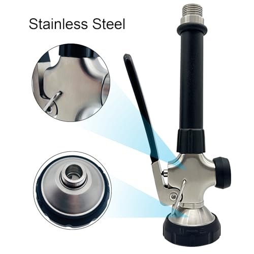 Achelous Pre Rinse Spray Commercial Sink Faucet Sprayer Dual Function,Spray Valve For Use In Commercial Kitchen Faucet,Stainless Steel Nickel Brushed Finished（Black） - Image 5