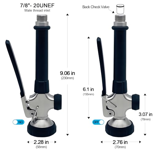 Achelous Pre Rinse Spray Commercial Sink Faucet Sprayer Dual Function,Spray Valve For Use In Commercial Kitchen Faucet,Stainless Steel Nickel Brushed Finished（Black） - Image 3