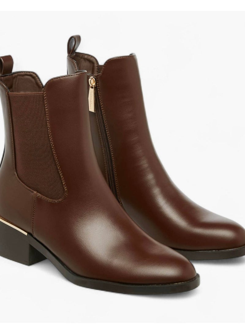 Flora Bella Solid Ankle Boots With Zip Closure - Image 1