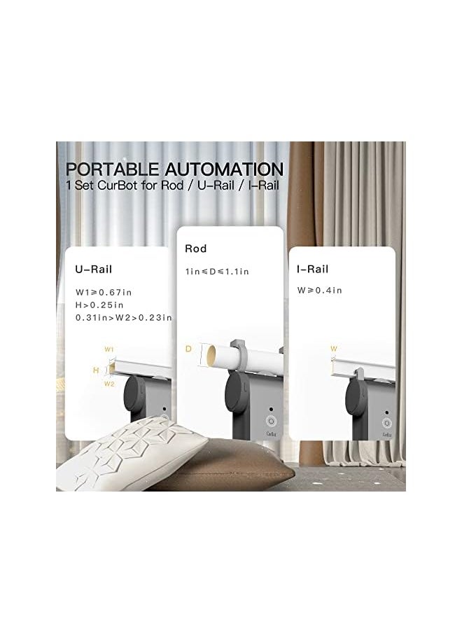 Generic - Smart Curtains Rod Opener Smart Home Automatic Curtain Switch Robot Electric Curtain Support Wireless App Control Light Sensor Control Remote Control Space Gray - Image 1