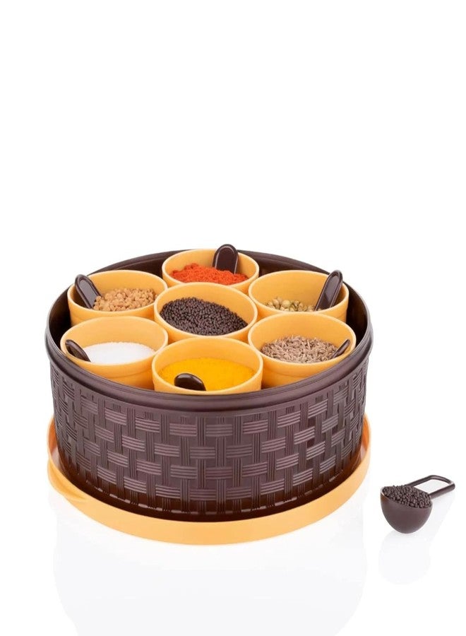 SWARAA KITCHENWARE Airtight Masala Box for Kitchen – Multipurpose Plastic Spice Storage Container with Individual Lids, Seasoning Organizer Dabba for Masalas, Herbs (Round Masala Box) - Image 1