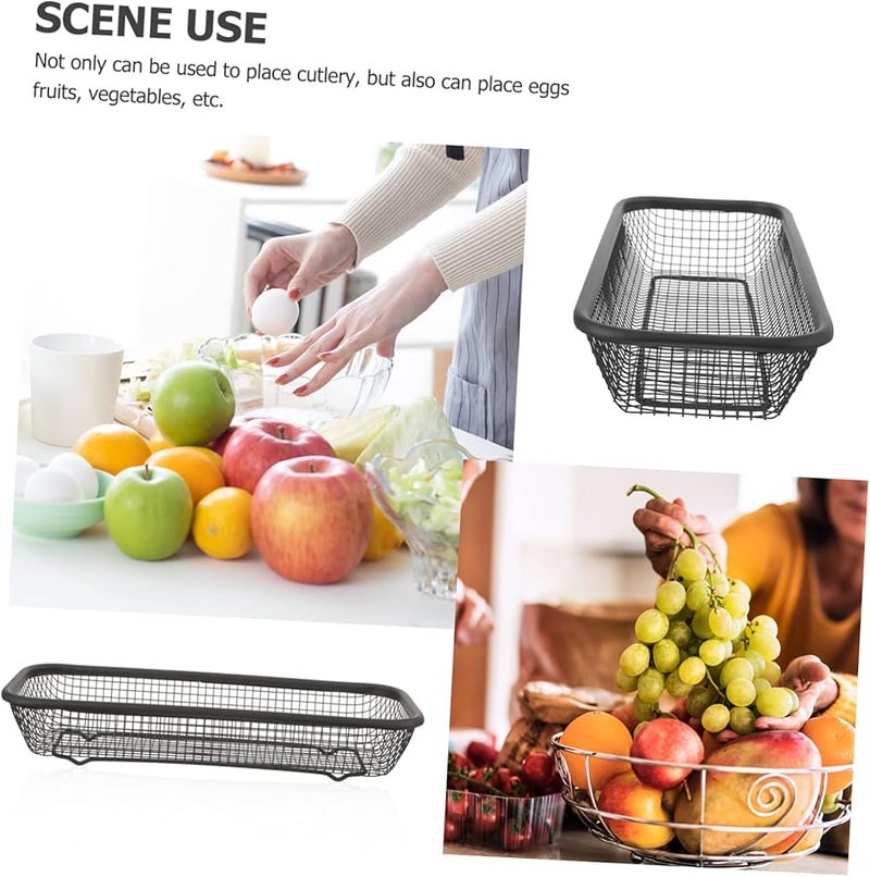 سلة أدوات غسالة الصحون من الفولاذ المقاوم للصدأ مع شبكة لتجفيف الأدوات على سطح المطبخ - Image 5