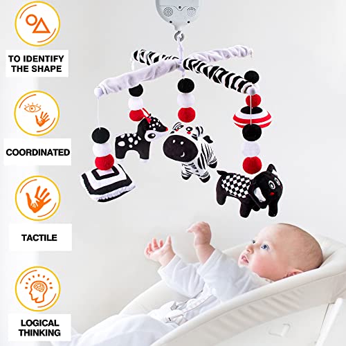 teytoy My First Baby Crib Mobile, Black and White Baby Mobile for Crib, High Contrast Mobile Toy for Newborn Infants Boys and Girls - Image 3