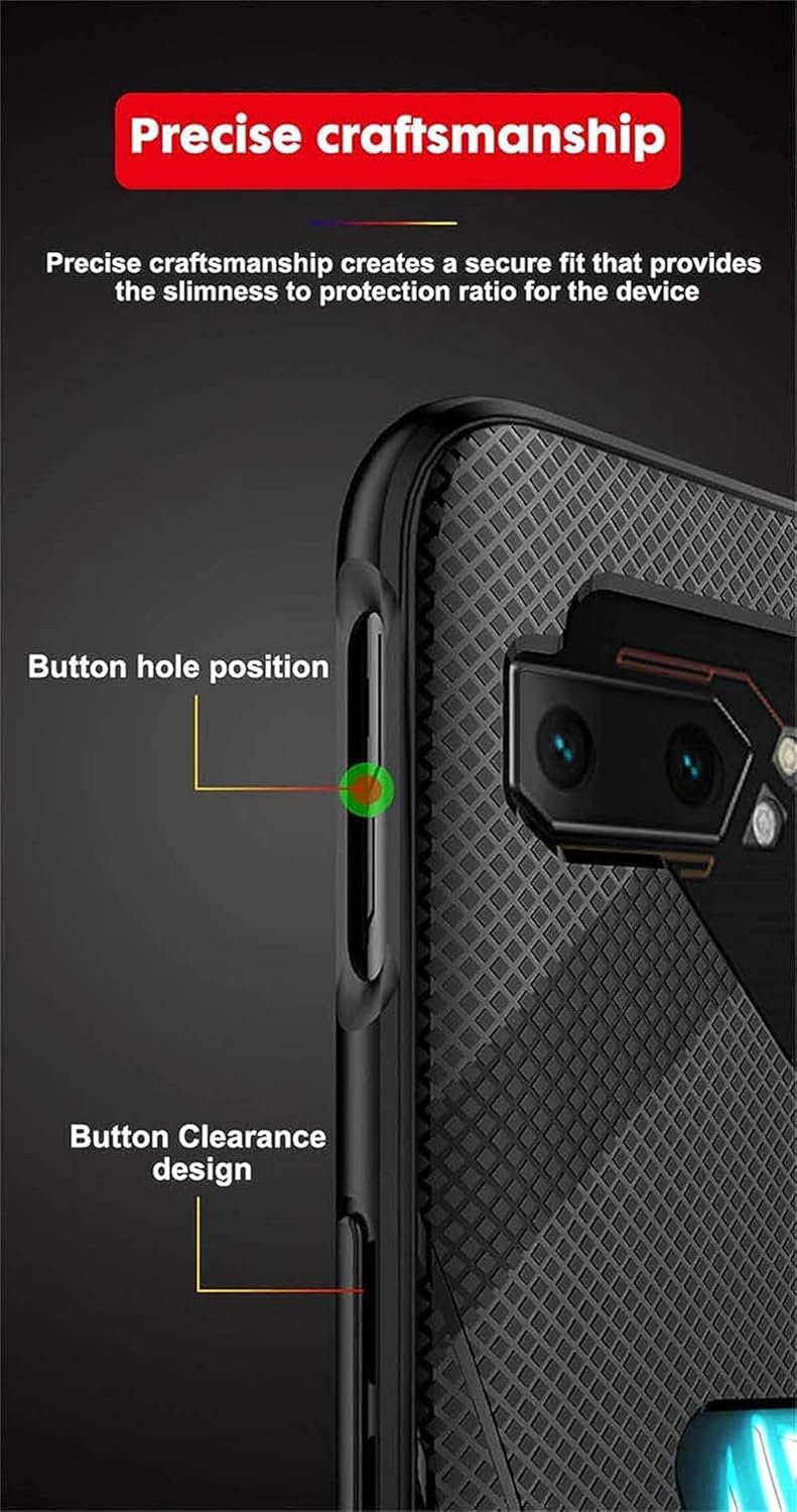 KASTWAVE Asus Rog Phone 7 Case, Tpu Flexible Ultra-Thin Military Grade Shockproof Cover, Anti-Fingerprint Slim Fit Stylish Phone Case, Black - Image 3