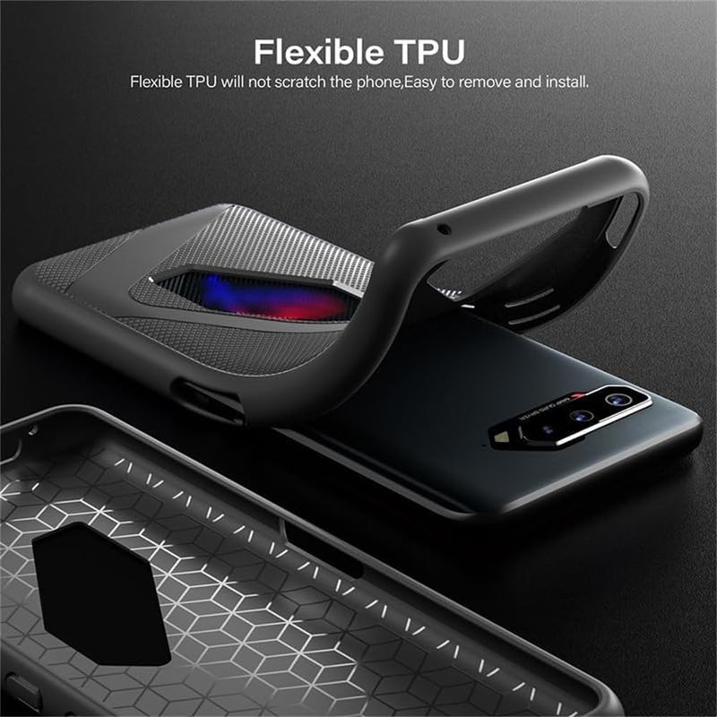 KASTWAVE Asus Rog Phone 7 Case, Tpu Flexible Ultra-Thin Military Grade Shockproof Cover, Anti-Fingerprint Slim Fit Stylish Phone Case, Black - Image 2