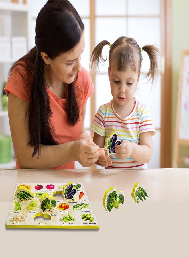 HIGHROOF® Vegetable Puzzle for Kids Jigsaw Preschool Playgroup Educational Toys Fun Toys Age 3+ Boys Girls Childs Easy Activity Learning - Image 2