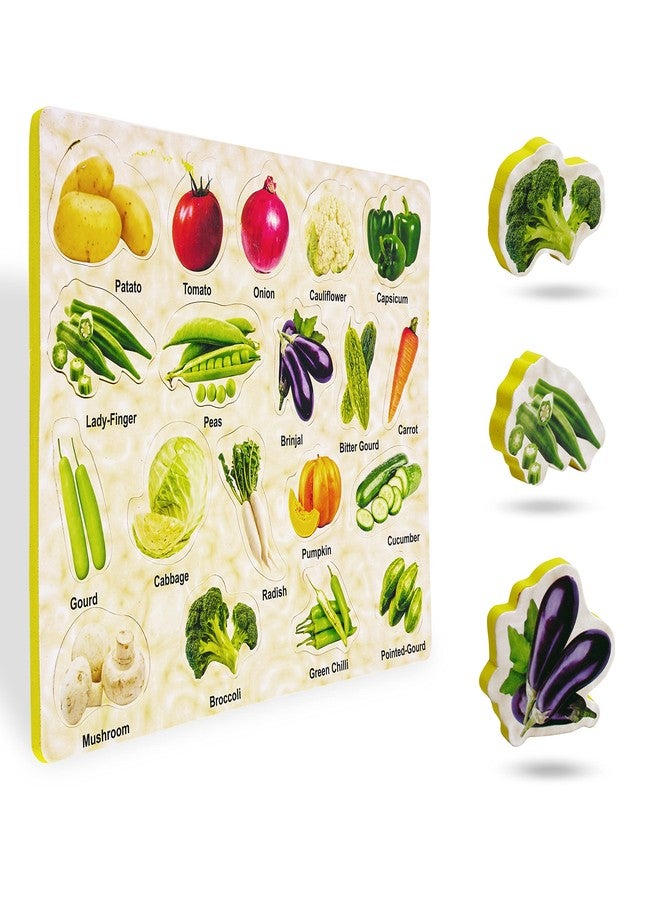 HIGHROOF® Vegetable Puzzle for Kids Jigsaw Preschool Playgroup Educational Toys Fun Toys Age 3+ Boys Girls Childs Easy Activity Learning - Image 1