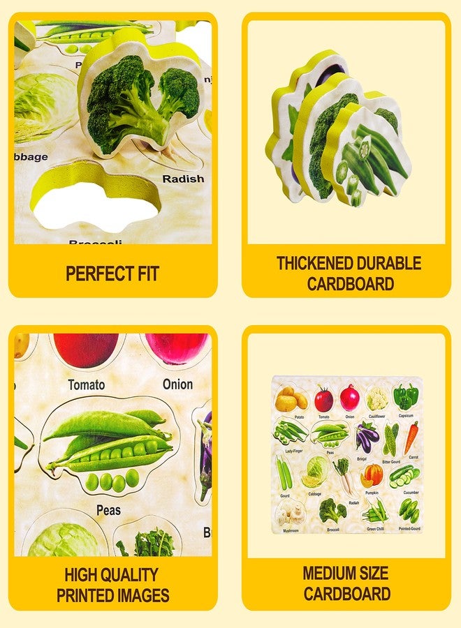 HIGHROOF® Vegetable Puzzle for Kids Jigsaw Preschool Playgroup Educational Toys Fun Toys Age 3+ Boys Girls Childs Easy Activity Learning - Image 4