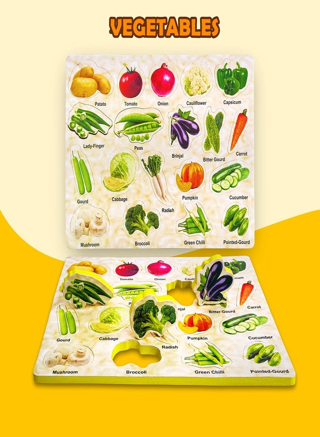 HIGHROOF® Vegetable Puzzle for Kids Jigsaw Preschool Playgroup Educational Toys Fun Toys Age 3+ Boys Girls Childs Easy Activity Learning - Image 5