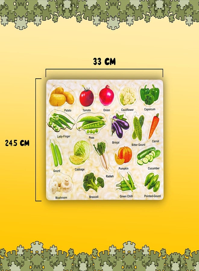 HIGHROOF® Vegetable Puzzle for Kids Jigsaw Preschool Playgroup Educational Toys Fun Toys Age 3+ Boys Girls Childs Easy Activity Learning - Image 3
