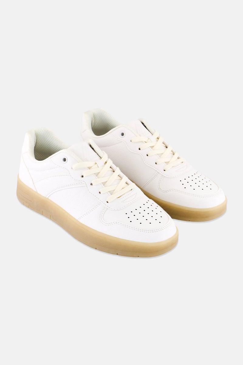 RBX Men Leather Lace Up Casual Shoes, White - Image 1