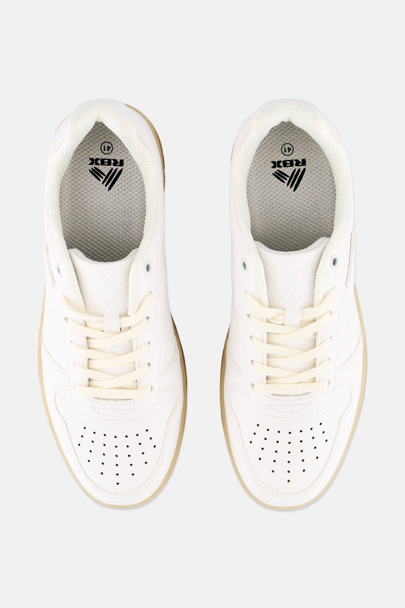RBX Men Leather Lace Up Casual Shoes, White - Image 3