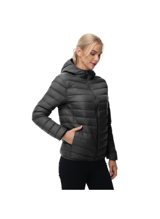 Winter Women's Down Jacket With 80% White Duck Down, Outdoor Sports Hooded Warm And Cold-proof Jacket For Sales