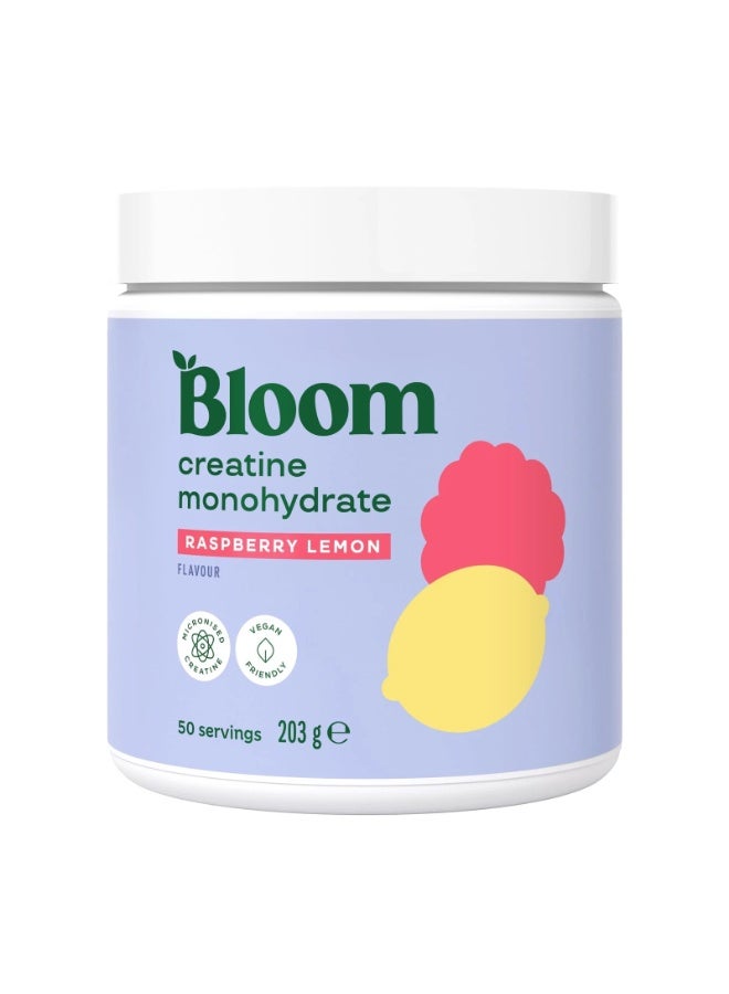 Bloom Nutrition Creatine Monohydrate Powder – Fitness & Workout Support Supplement – Raspberry Lemon - Image 1