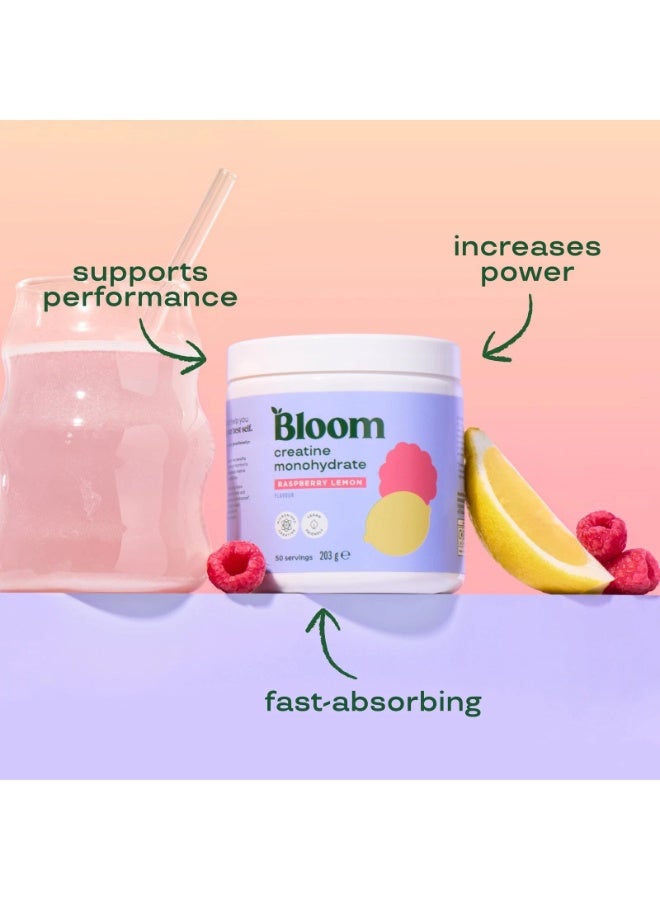 Bloom Nutrition Creatine Monohydrate Powder – Fitness & Workout Support Supplement – Raspberry Lemon - Image 3