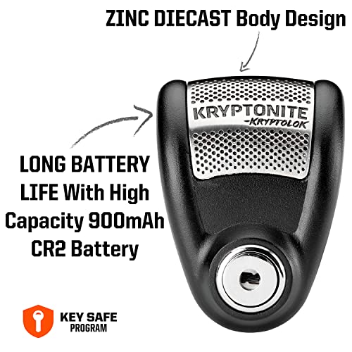 Kryptonite قفل كريبتونيت مع إنذار، قفل دراجة نارية مضاد للسرقة بجهد 120db، مقاوم للعوامل الجوية، قفل فرامل ديسك للرياضات القوية - Image 2
