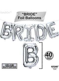 KATCHON KatchOn, Giant Bride Balloons Silver - 40 Inch | Bachelorette Party Decorations | Silver Bride Balloons for Bridal Shower Decorations | Bridal Shower Balloons | Bachelorette Balloons  - Image 2