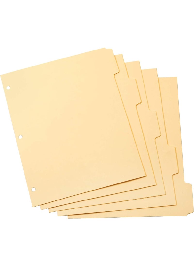 Oxford Oxford Manila 3 Ring Binder Dividers, 5 Tab, 1/5 Cut Tabs, 250 Count Box (M1158)  - Image 2