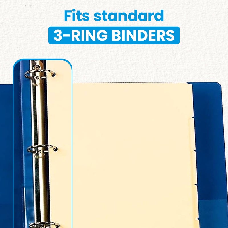 Oxford Manila Index Dividers - Durable 3 Ring Binder Dividers with 5 Tabs 1/5 Cut - Made from 10% Recycled Fiber - Ideal for Organizing Office, School, and Home Documents - Letter Size - 250 Count - Image 3
