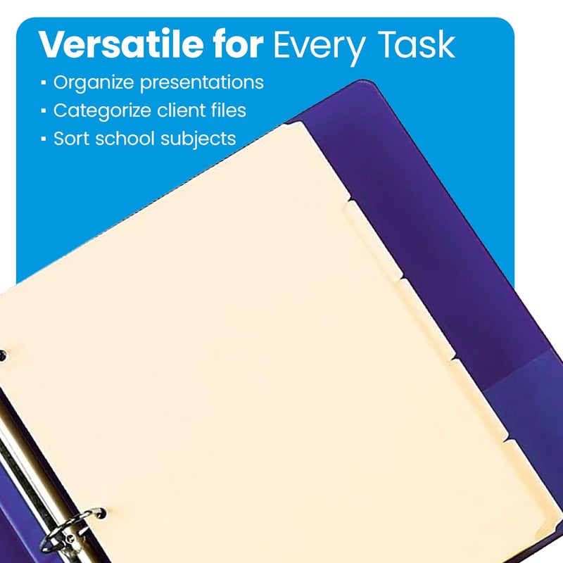 Oxford Manila Index Dividers - Durable 3 Ring Binder Dividers with 5 Tabs 1/5 Cut - Made from 10% Recycled Fiber - Ideal for Organizing Office, School, and Home Documents - Letter Size - 250 Count - Image 5