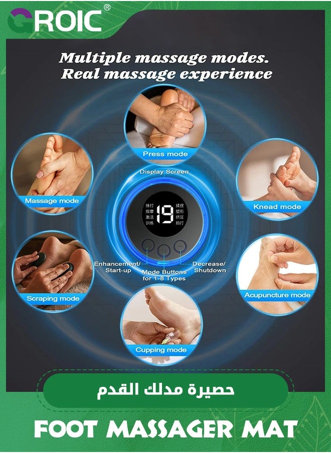 GROIC - EMS Foot Massager for Neuropathy,Foot Massager Pad for Pain Plantar Relief, Muscle Relaxation,Portable EMS Foot Massager Mat,with Remote Control Foot Massager EMS Stimulator Models,Feet Massager Pad - Image 1