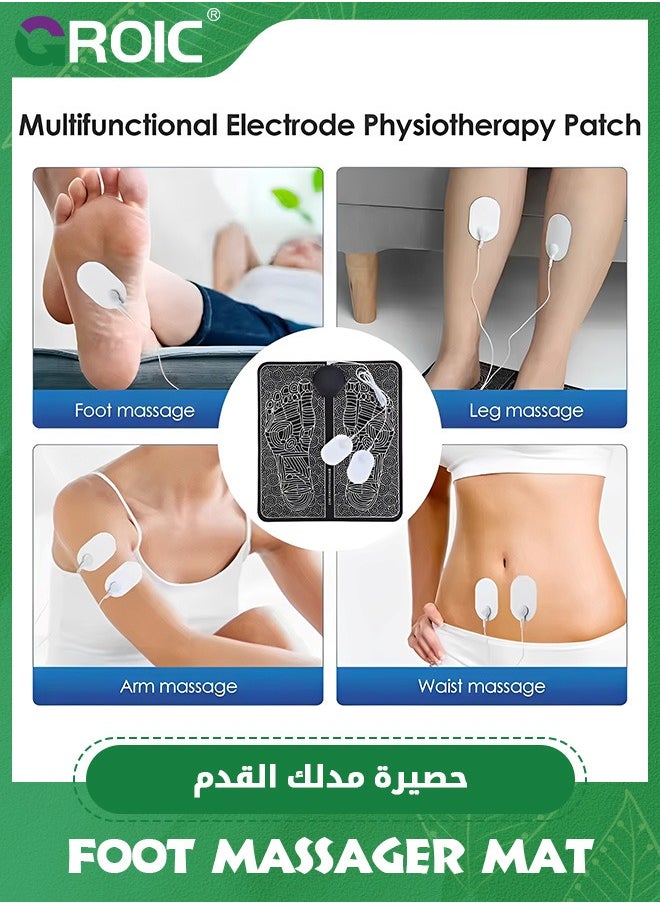 GROIC - EMS Foot Massager for Neuropathy,Foot Massager Pad for Pain Plantar Relief, Muscle Relaxation,Portable EMS Foot Massager Mat,with Remote Control Foot Massager EMS Stimulator Models,Feet Massager Pad - Image 1