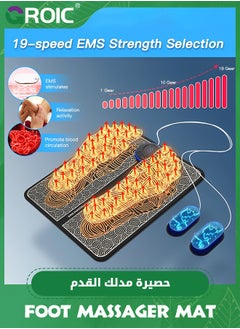 GROIC جهاز تدليك القدم EMS لعلاج اعتلال الأعصاب، وسادة تدليك القدم لتخفيف آلام القدم، استرخاء العضلات، سجادة تدليك القدم EMS المحمولة، مع جهاز تحكم عن بعد لتدليك القدم، نماذج محفز EMS، وسادة تدليك القدم  - Image 2