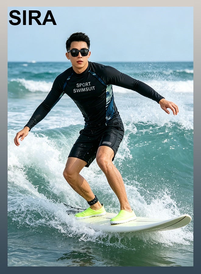 SIRA Men’s 3 Piece Long Sleeve Swim Set Rash Guard + Double Layer Swim Trunks + Quick Dry Pants UPF Sun Protection Anti Chafing Breathable for Swimming Pool Beach Water Park Surf Travel - Image 3