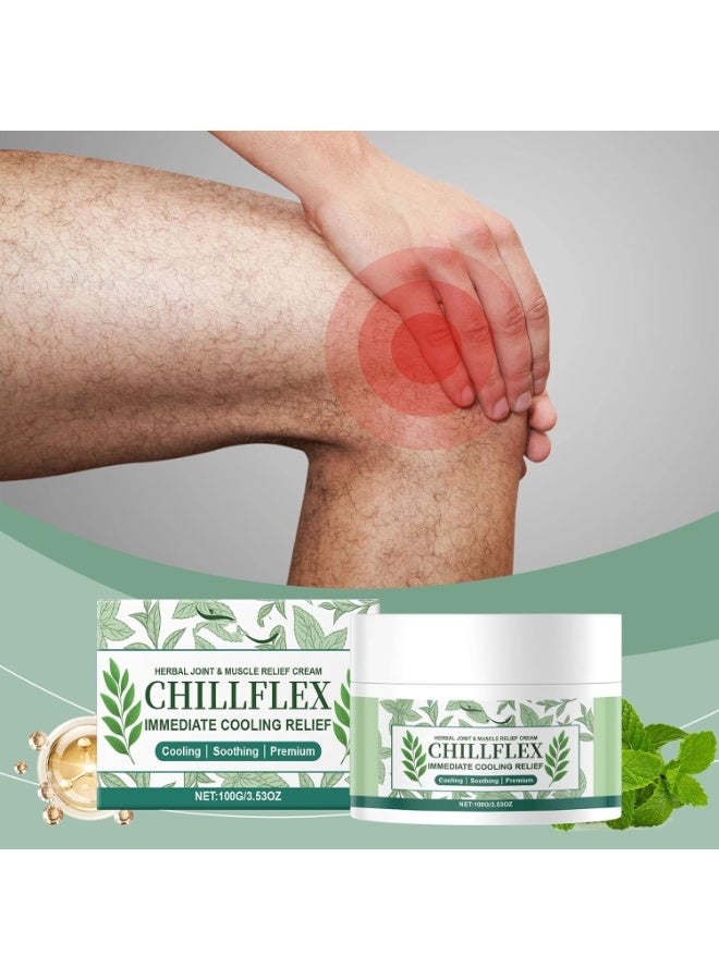 CHILLFLEX كريم تخفيف الألم العشبي CHILLFLEX من كراسين ناتورا 100 جرام، تأثير تبريد وتهدئة فوري، مثالي لآلام العضلات، تصلب المفاصل، إصابات الرياضة وآلام الجسم اليومية - Image 2