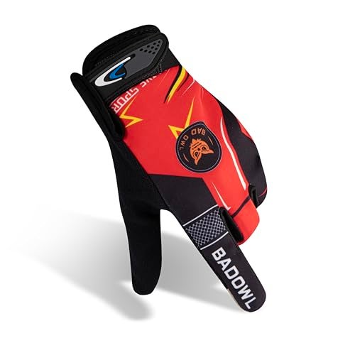 BADOWL Motoflex Bike Riding Gloves for Men and Women – Full Finger Hand Protection, Non-Slip Grip, Breathable Fabric, Suitable for Cycling, Motorbike and Outdoor Sports (Red, L) - Image 2