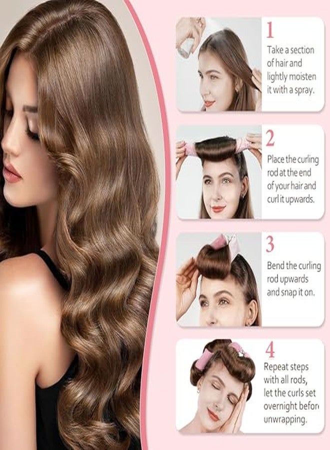 GLUN® Non-Damaging Hair Curling Strips, 3 Counts Piink Colour, Hair Curler with Hook, for All Hair Types, Overnight Curler for Beautiful Natural Wave Texture - Image 5