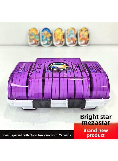 MEZASTAR Shining Star Baokemeng Chuck Storage Box Card Collection Box Arcade Six Star Plus Card Box-Color:302c Purple