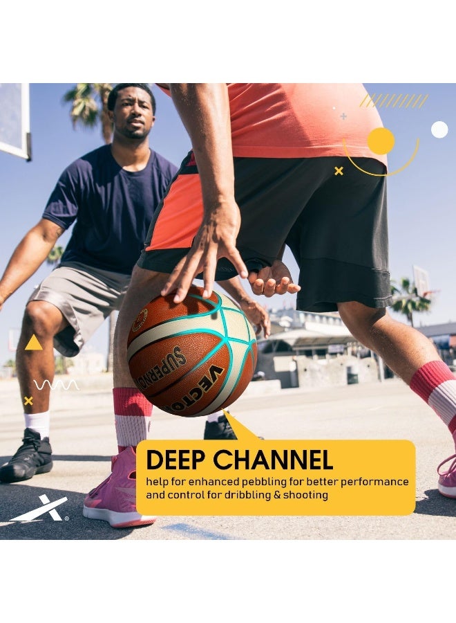 Vector X Supernova Rubber Basketball – Durable Indoor/Outdoor Ball for Training & Matches | Size 5 | Multicolor - Image 4