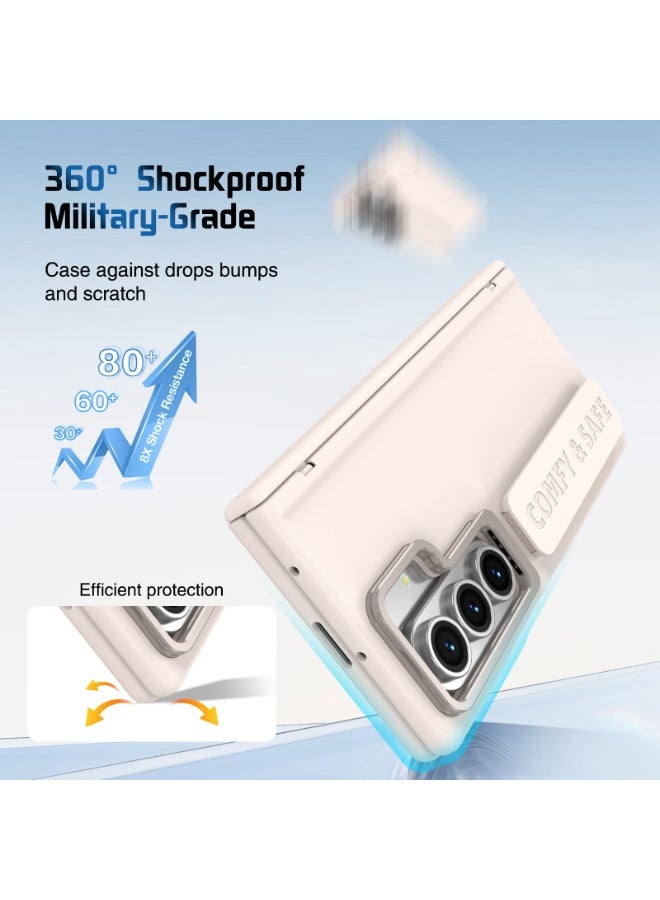 general Suitable for Samsung Z Fold 7 mobile phone case magnetic hinge shell film integrated bracket wristband protective cover - Image 4