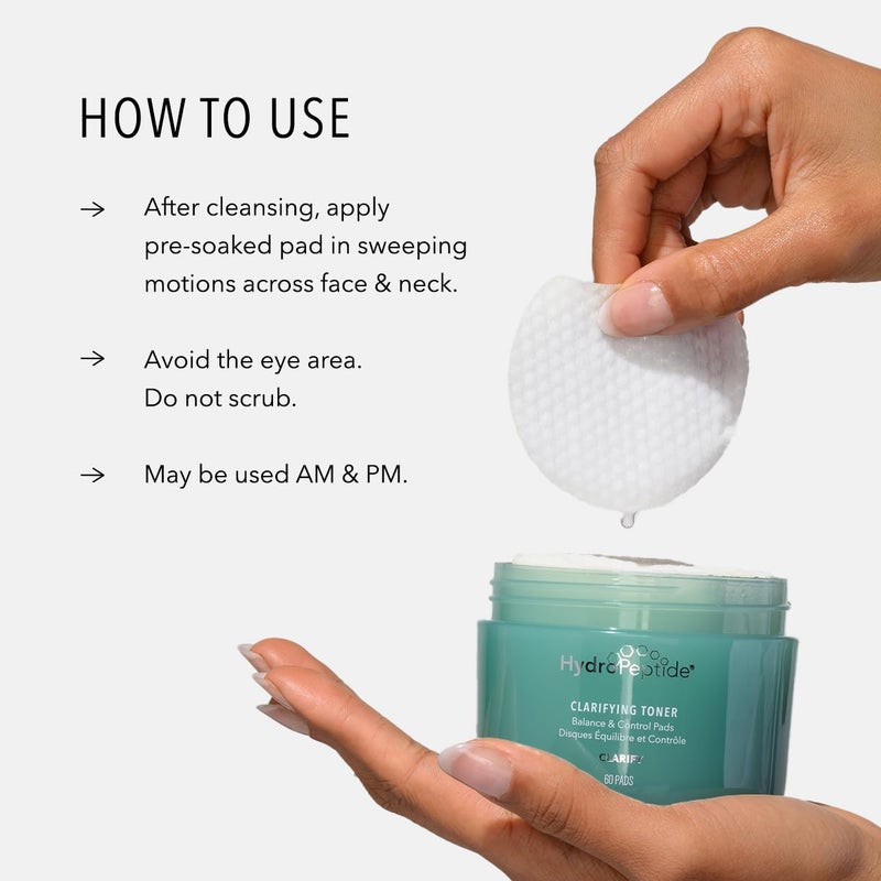 HydroPeptide Clarifying Toner Pads with Peptides for Balance & Control, (60 Pads) - Image 4