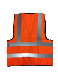 TAHA Safety Jacket High Reflective 4-Line Strips | Safety Vest for Industrial & Construction Sites Workwear | Orange | Size-2XL  - Image 2