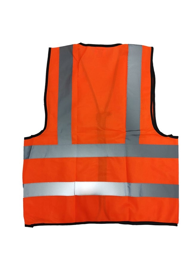 TAHA Safety Jacket High Reflective 4-Line Strips | Safety Vest for Industrial & Construction Sites Workwear | Orange | Size-2XL  - Image 2