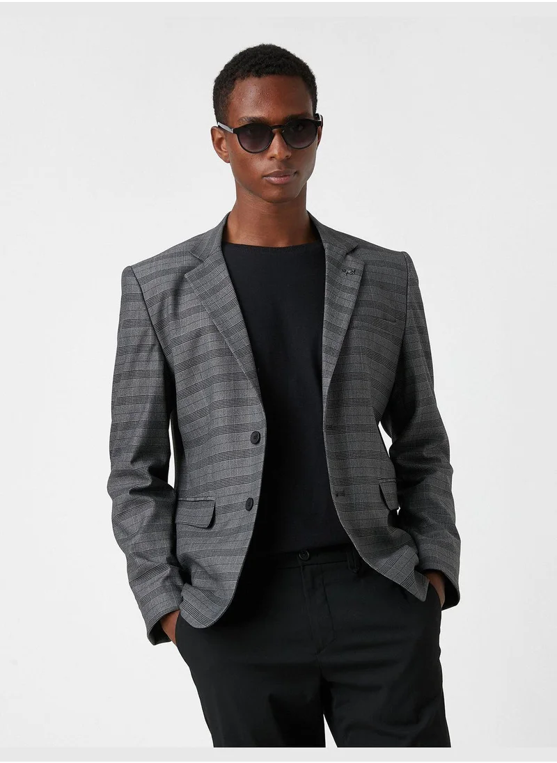 KOTON Checked Blazer Jacket