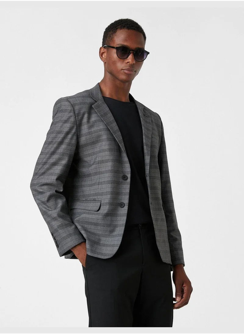 KOTON Checked Blazer Jacket