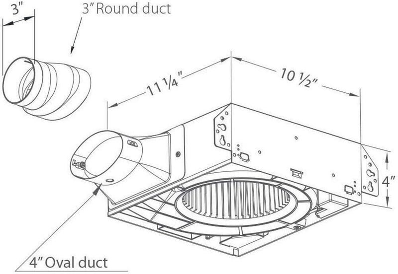 BREEZ Delta BreezSlim SLM70H 131W Exhaust Bath Fan with Humidity Sensor - Image 5