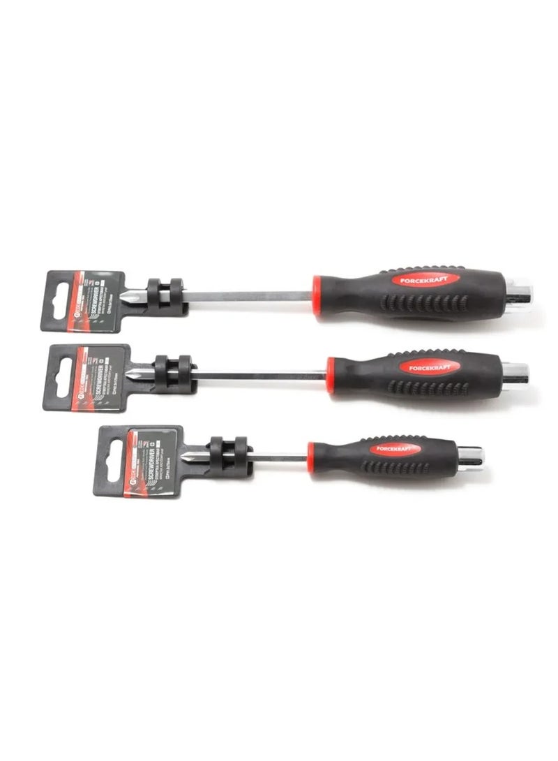 Phillips magnetic go-through screwdriver for wrench "profi" s2 ph2.0x125mm, in plastic holder