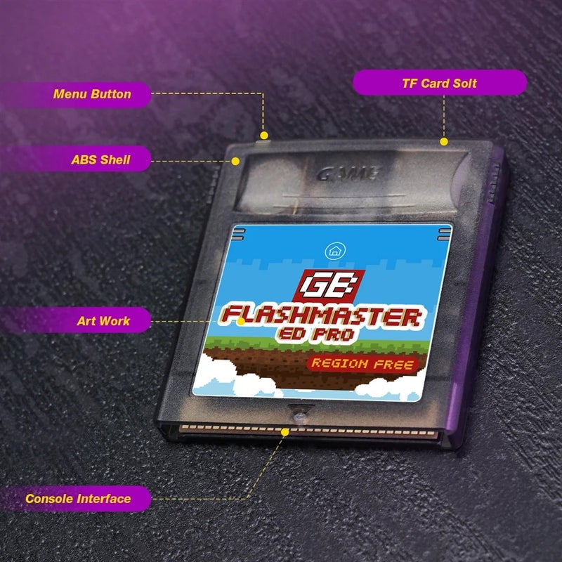 2500 in 1 OS V4 GB Pro Flashmaster Game Cartridge for Gameboy/Gameboy Color/GBA SP with 8GB TF Card - Image 4