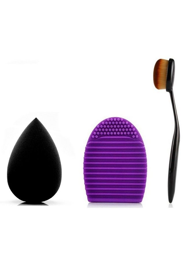 OUT OF BOX Foundation Concealer Puff Spongejv With Makeup Brush Cleaner Brushegg Sillicone Cleaning Washing Scrubber And Make Up Oval Blending Brush - Image 2