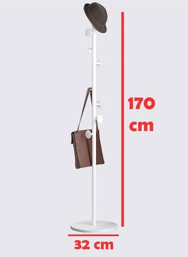 Beauenty Modern Bedroom Gold Iron Clothes Rack with White Marble Base, Vertical Clothes Rack with Round Cake Design - Image 4