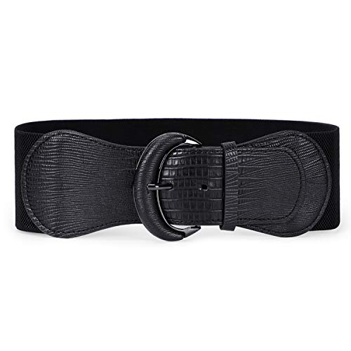 JASGOOD Women Stretchy Wide Waist Belt for Dress Ladies Vintage Elastic Belt - Image 1