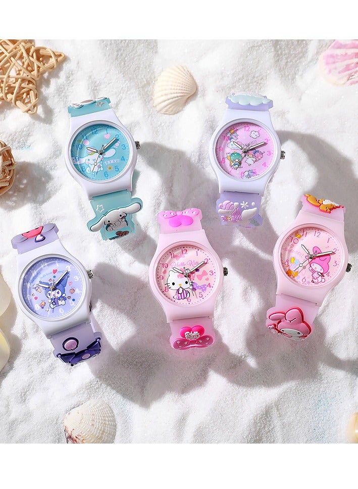 5 Pcs Cartoon Children's Watch Set Romantic Electronic Watch  - Image 1