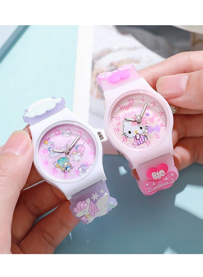 5 Pcs Cartoon Children's Watch Set Romantic Electronic Watch  - Image 3