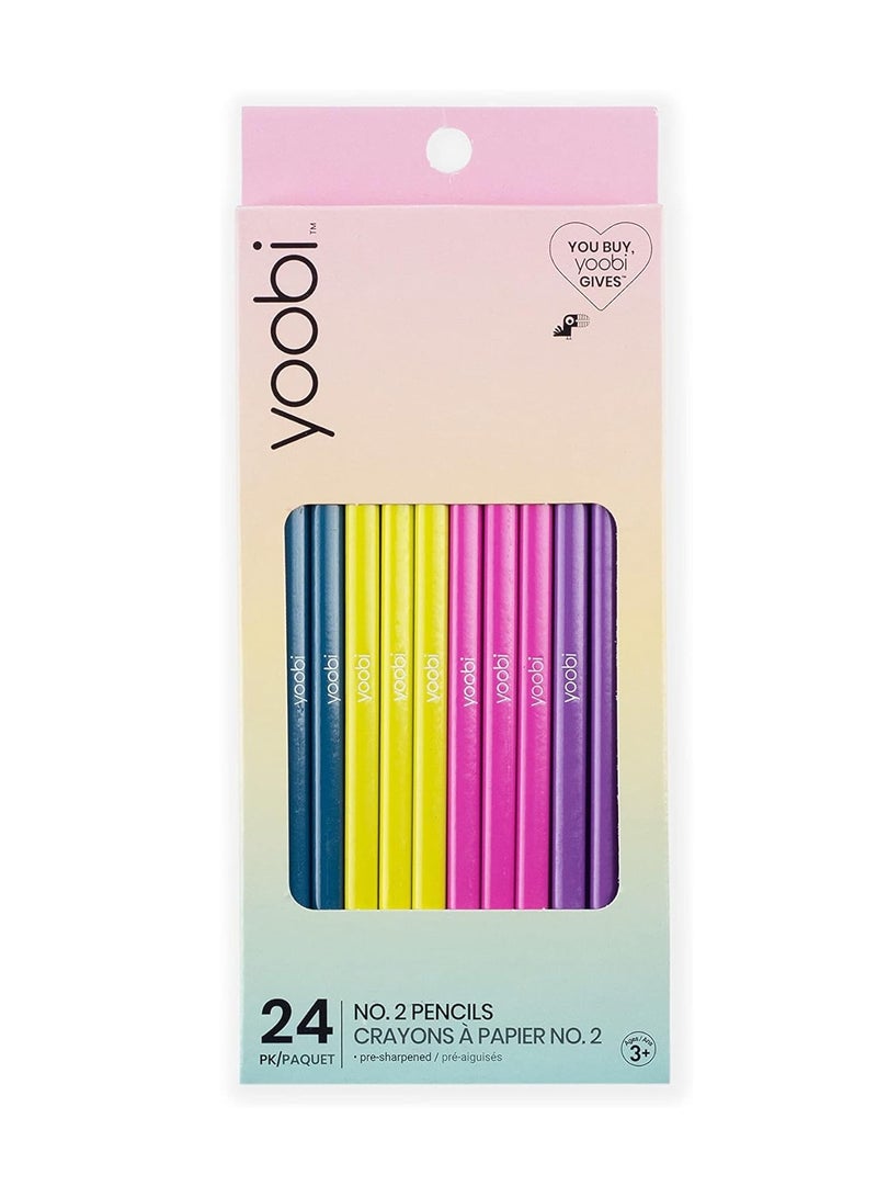 Yoobi No2 Pencils Multicolored 24Pcs 1 Pack - Image 1