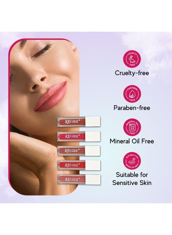 Recode Silky Matte Multicolor 5 Shades Liquid Lipstick Combo Pack Long Lasting 12Hrs 5x1.25ml Rosehip Shea Butter  - Image 4