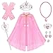 Hapgo 10 Pieces Princess Cape Set Dress up Clothes for Little Girls Party Cosplay Cloak with Jewelry Tiara Crown Wand Gloves - Image 3
